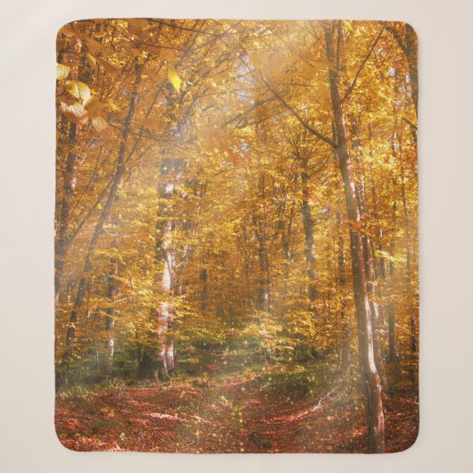 Sherpa Blanket Herfst bos Gold Rays Deken (Voorkant)