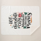 Sherpa blanket Hot Chocolate & Cozy Christmas Vibe Sherpa Deken (Voorkant (horizontaal))