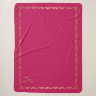 Sherpa Blanket-Hot Pink Aangepaste Monogrammen Deken