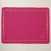 Sherpa Blanket-Hot Pink Aangepaste Monogrammen Deken (Voorkant (horizontaal))