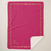 Sherpa Blanket-Hot Pink Aangepaste Monogrammen Sherpa Deken (Voorkant)