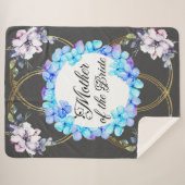 Sherpa Blanket in Blue Elegant Waterverf Flowers Deken (Voorkant (horizontaal))