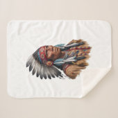 Sherpa Blanket - Inheemse Amerikanen Deken (Voorkant (horizontaal))