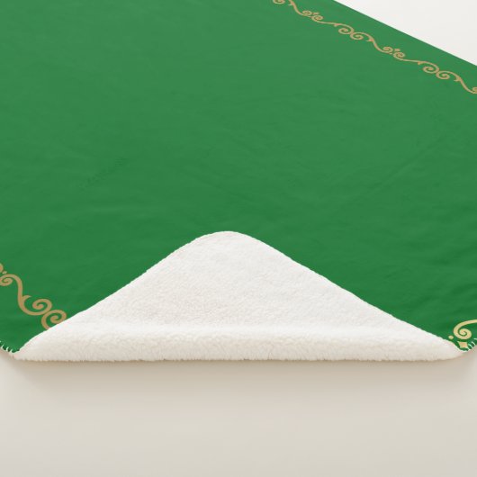 Sherpa Blanket-Jade & Gold Scroll Print Deken (3/4)