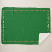Sherpa Blanket-Jade & Gold Scroll Print Sherpa Deken (Voorkant (horizontaal))