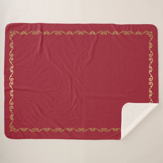 Sherpa Blanket-Jester Red Aangepaste Monogrammen Sherpa Deken (Voorkant (horizontaal))