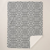 Sherpa Blanket-Large-Black en White Spotted Print Sherpa Deken (Voorkant)