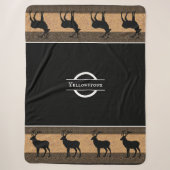 Sherpa Blanket-Large-Black Yellowstone Elk Deken (Voorkant)