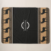 Sherpa Blanket-Large-Black Yellowstone Elk Deken (Voorkant (horizontaal))