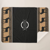 Sherpa Blanket-Large-Black Yellowstone Elk Sherpa Deken (Voorkant (horizontaal))