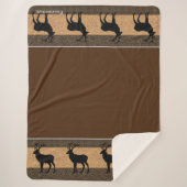 Sherpa Blanket-Large-Brown Yellowstone Elk Deken (Voorkant)