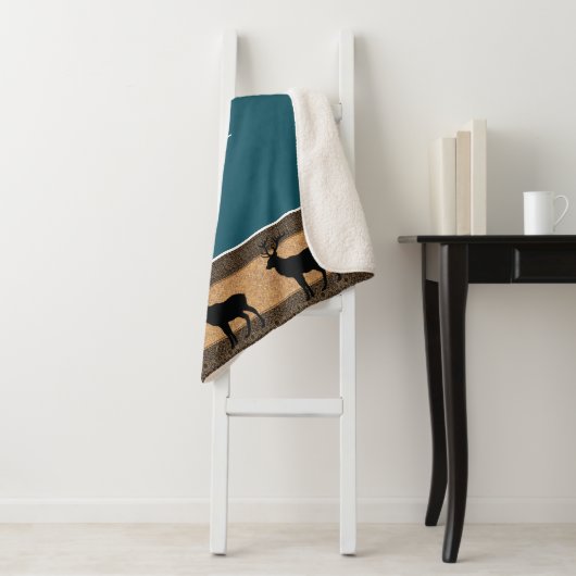 Sherpa Blanket-Large-Brown Yellowstone Elk Deken (In situ)