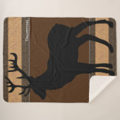Sherpa Blanket-Large-Brown Yellowstone Elk Deken (Voorkant (horizontaal))