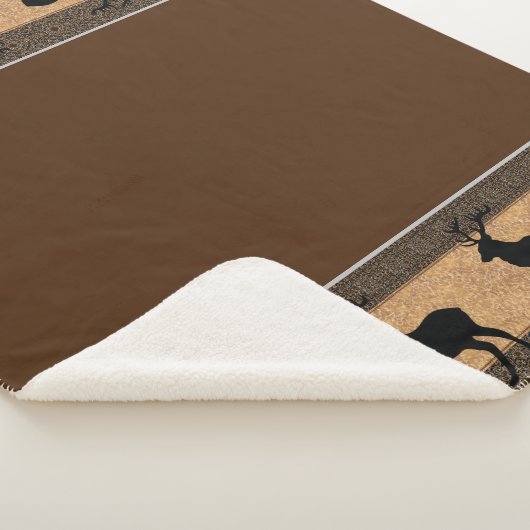 Sherpa Blanket-Large-Brown Yellowstone Elk Sherpa Deken (3/4)