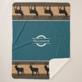 Sherpa Blanket-Large-Brown Yellowstone Elk Sherpa Deken (Voorkant)
