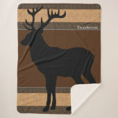 Sherpa Blanket-Large-Brown Yellowstone Elk Sherpa Deken (Voorkant)