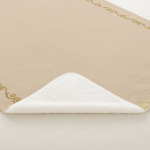 Sherpa Blanket-Large-Champagne & Gold Scroll Print Sherpa Deken (3/4)
