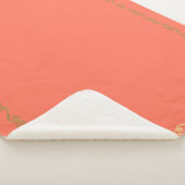Sherpa Blanket-Large-Coral & Gold Scroll Print Deken (3/4)