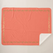 Sherpa Blanket-Large-Coral & Gold Scroll Print Deken (Voorkant (horizontaal))