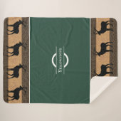 Sherpa Blanket-Large-Hunter Green Yellowstone Elk Sherpa Deken (Voorkant (horizontaal))