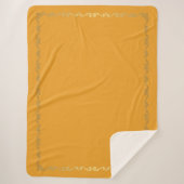 Sherpa Blanket-Large-Mango & Gold Scroll Print Deken (Voorkant)