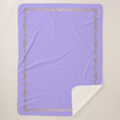 Sherpa Blanket-Large-Orchid & Gold Scroll Print Deken (Voorkant)