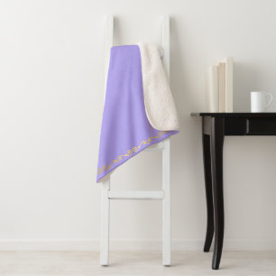 Sherpa Blanket-Large-Orchid & Gold Scroll Print Deken