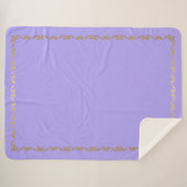 Sherpa Blanket-Large-Orchid & Gold Scroll Print Deken (Voorkant (horizontaal))