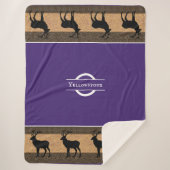 Sherpa Blanket-Large-Paars Yellowstone Elk Sherpa Deken (Voorkant)