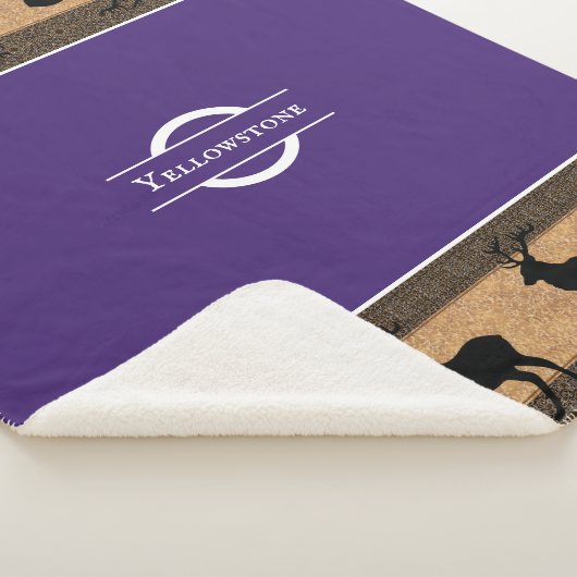 Sherpa Blanket-Large-Paars Yellowstone Elk Sherpa Deken (3/4)