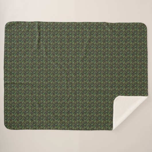 Sherpa Blanket-Large-Printed Greens Deken (Voorkant (horizontaal))