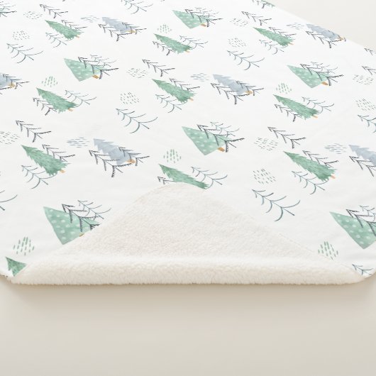 Sherpa Blanket (Medium) - Christmas Trees Pattern Sherpa Deken (3/4)