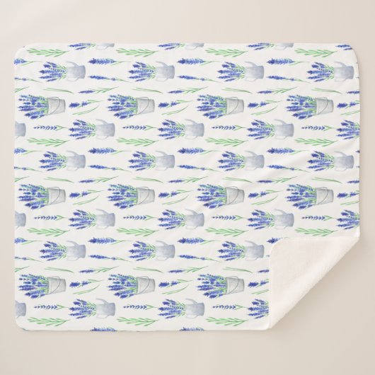 Sherpa Blanket (Medium) - Lavender Pattern Sherpa Deken (Voorkant (horizontaal))