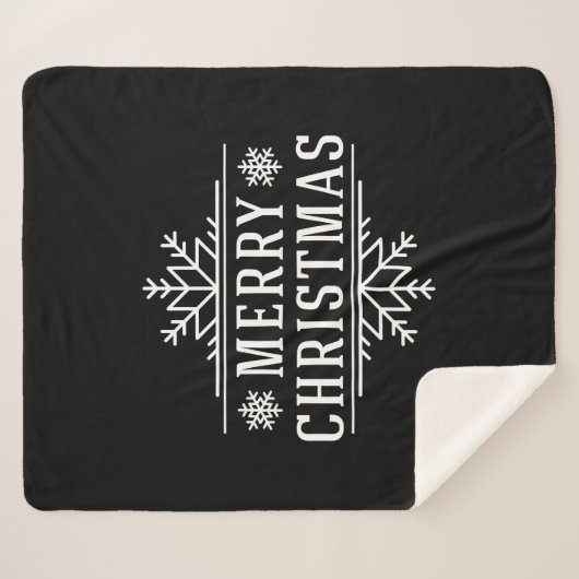 Sherpa Blanket-Merry Kerstmis Sherpa Deken (Voorkant (horizontaal))