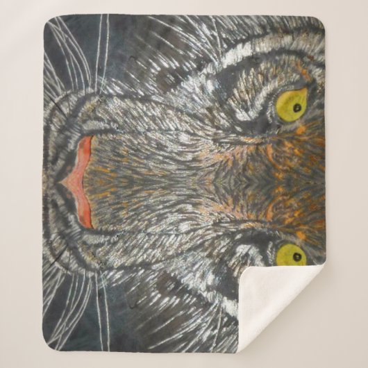 Sherpa Blanket - Ogen op de tijger Deken (Voorkant)