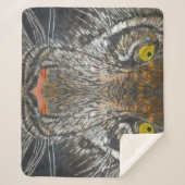 Sherpa Blanket - Ogen op de tijger Sherpa Deken (Voorkant)