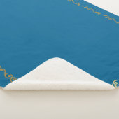 Sherpa Blanket-Peacock Blue & Gold Scroll Print Deken (3/4)