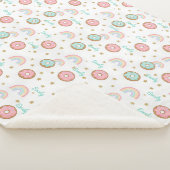 Sherpa Blanket Personalized Donut Rainbow Pattern Deken (3/4)