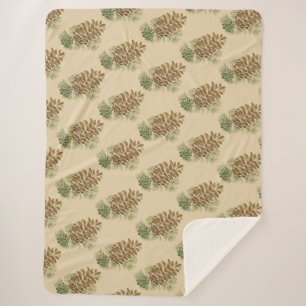 Sherpa Blanket-Pine Cones Sherpa Deken