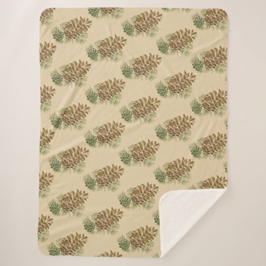 Sherpa Blanket-Pine Cones Sherpa Deken (Voorkant)
