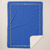 Sherpa Blanket-Princess Blue & Gold Scroll Print Deken (Voorkant)