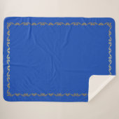 Sherpa Blanket-Princess Blue & Gold Scroll Print Deken (Voorkant (horizontaal))