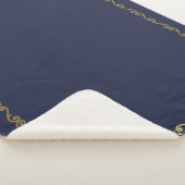 Sherpa Blanket-Princess Blue & Gold Scroll Print Deken (3/4)