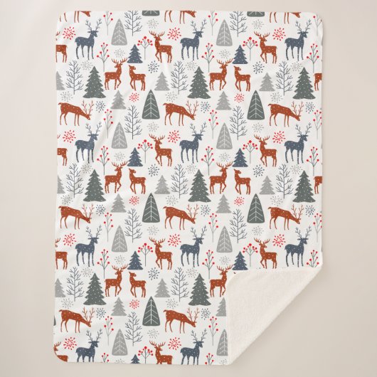 Sherpa Blanket - Scandinavische Kerstmis Deken (Voorkant)