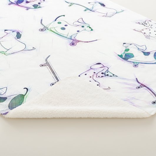 Sherpa Blanket ScruffyMug original Skateboard-hond Sherpa Deken (3/4)