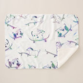 Sherpa Blanket ScruffyMug original Skateboard-hond Sherpa Deken (Voorkant (horizontaal))