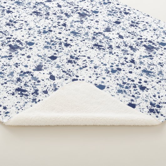 Sherpa Blanket (Small) - Blue & Grey Pattern Sherpa Deken (3/4)