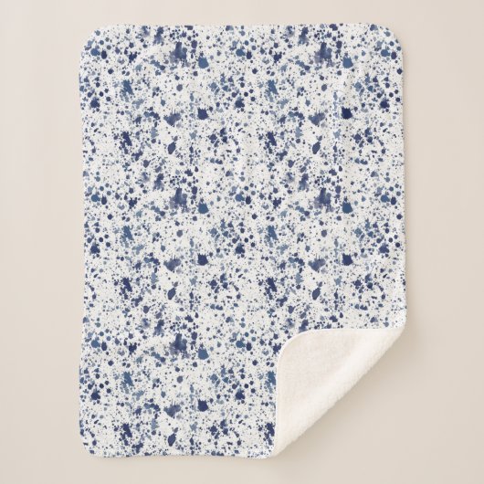 Sherpa Blanket (Small) - Blue & Grey Pattern Sherpa Deken (Voorkant)