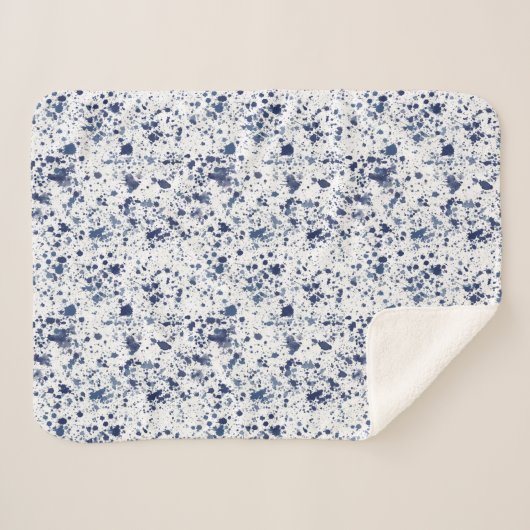 Sherpa Blanket (Small) - Blue & Grey Pattern Sherpa Deken (Voorkant (horizontaal))