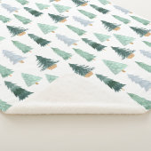 Sherpa Blanket (Small) - Christmas Trees Pattern Deken (3/4)